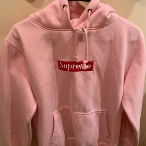 Pink supreme hoodie